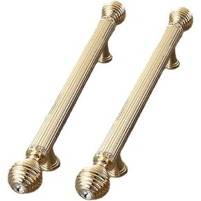 Crystal Door knobs,2 Pieces Drawer Pull Solid zinc Alloy Cabinet Handles Gold Diamond Crystal Knobs Furniture Hardware Cupboard Shoe Door Levers,Dressers,Decoration .(Size:Hole Distance 128mm)