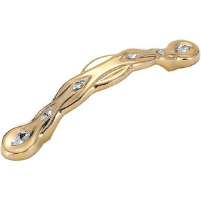 Crystal Door knobs,1 Pcs Crystal Diamond Door Knob, Drawer Knobs, Zinc Alloy, for Home Wardrobe Decorations with Screws Accessories Gold .(Color:Gold C,Size:Hole Distance 96Mm/3.7In)