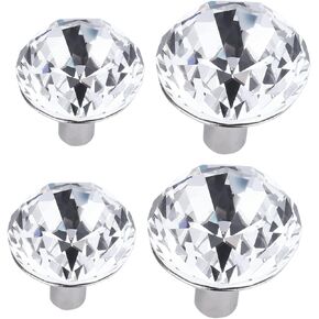 Crystal Door knobs,4pcs Door Knob Crystal Door Knobs Door Knobs Alloy Knobs Rhinestone Cabinet Knobs for Door Cabinet Hand Grips Glass