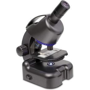 Children's Biological Microscope monocular Microscope 40x-800x Eyepiece (WF10X WF20x) Objective Lens (4X 10x 40x) LED Light Battery Powered 22x16x12cm (black)