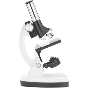 Kids Beginners Microscope 100X-1200X Monocular Microscope 90° Adjustable Eyepiece (10x) Objective (10x 60x 120x) Battery Powered with Slicer Mobile Phone Stand Astronomical Telescope