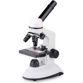 Microscope Student Microscope Monocular Eyepiece (WF10X/WF20X) Objective Lens (4X 10x 40x) 2X Magnification Lens LED Upper and Lower Light Source with Mobile Phone Holder