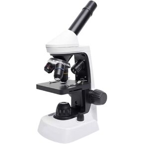 Microscope 40x-2000x Biological Microscope monocular Eyepiece (WF10x WF25x) Objective Lens (4X 10x 40x) Dual Illumination System Battery Powered with Mobile Phone Holder 30x16.5x11.2cm