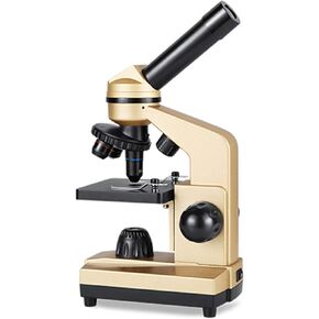 Microscope 40x-400X Straight-Tube Monocular Microscopes Objective Lens (4X 10X 40×) LED Dual Illumination System 14.5x10x29cm Can Be Used As A Suitable for Children Students (microscope set)