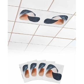 2 Pack Fluorescent Light Cover for Ceiling Lights, Navy Blue Brown Magnetic Classroom Light Filters 4x2 Feet, Minimalist Modern Abstract Art Luxury Decorative Ceiling Shade Panel for Office