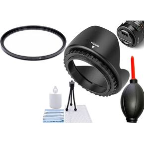 67MM UV Filter + Reversible Lens Hood for Panasonic Lumix G Vario 100-300mm f/4-5.6 II Power O.I.S. Lens