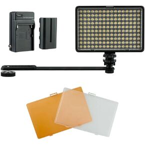 Universal Portable 160 LED Light Kit with 2 Batteries, Charger and Bracket for Nikon, Canon, Pentax,for Sony and All Camcorders & DSLR Cameras (XTLEDKIT160)