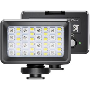Underwater LED Video Light, 40m RGB Camera Light 2500K‑9000K for Live Streaming Photography with Action Cameras, Camcorders and Tripods, Ideal for Divers