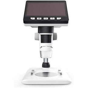 Digital LCD Microscope with 4.3" Screen, 1000X Magnification, 1080P HD, 8 LED Lights, Rechargeable Battery, USB, for PCB, Coins, and Lab Use