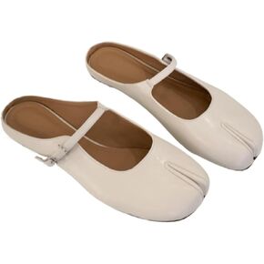 Tabi Shoes Mary Jane Mules Flats for Women Split Toe Wide Width Strips Slip-On Slides Convenient Breathable Comfortable Casual Round Toe Retro Y2K Slippers Spring Summer Fall Back to School