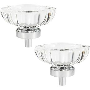 Crystal Door knobs,6 Pack Cabinet Door Wardrobe Handle Zinc Alloy Door Handle Transparent Crystal Knob Round Cake.(Color:Oval Vintage Flower)