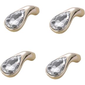 Crystal Door knobs,4 Pack Gold Diamond Handle Cabinet Door Crystal Handle Cabinet Wardrobe Door Crystal Handle, Four Sides Diamond Knob .(Color:Water Drop Knob,Size:192mm)