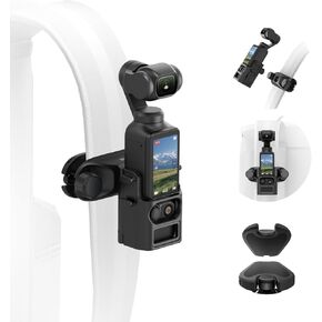 TELESIN Backpack Clip Mount for DJI Osmo Pocket 3, One-Handed Quick Release Holder with Dual Lock, Anti-Slip Silicone Pad, Scratch-Proof, Fits Most Backpack Straps, Outdoor POV Accessory