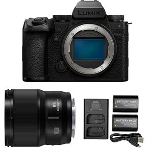 Panasonic LUMIX S5 IIX 24.2MP Full Frame Mirrorless Camera with Hybrid Autofocus - Superior Image Quality Bundle with LUMIX S Series 85mm f/1.8 Mirrorless Lens, and Camera Accessories (3 Items)