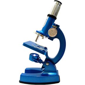 Kids Microscope Kit 1200X Portable Biological Monocular Microscope Eyepiece (10x/20X) Objective Lens (10X 30x 60X) Four-Color Filter bidirectional Light Source 12x6.5x22cm