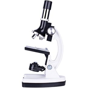 Kids Microscope 300X-1200X monocular Straight Microscope Objective Lens(30X 60X 120X) Eyepiece:WF10X LED Upper and Lower Light Source 90°Adjustable arm Battery Operated 23x13x8.5cm