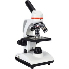 Microscope Set Biological microscopes 40X-1600X Eyepiece (10X/20X) Objective Lens (4X 10X 40X) 2X Extender LED up and Down Light Source 45° tilt monocular Tube Dual-Speed Focusing knob