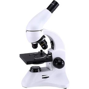 Kids Students Microscope 40x-640xOptical Microscopes Biological Microscope LED Upper and Lower Light Source Eyepiece WF10X Objective Lens (4X 10X 40X) Single Eyepiece 45° tilt 360° Rotation