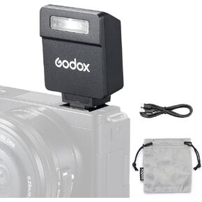 Godox iM22 Camera Flash Godox iM22 Mini Camera Flash - Type-C Rechargeable Battery with 5 Levels Flash Power,440 Full-Power Flash for Canon/Fuji/Sony/Nikon Cameras,Single-Contact Hotshoe
