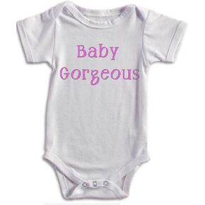 Baby Gorgeous Baby Onesie (6-9 Months, White/Black)