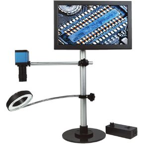 Microscope Accessories Kit Monocular 22MP USB Digital Camera Portable Microscope Lens 56 LED Light Stand Microscope Slides