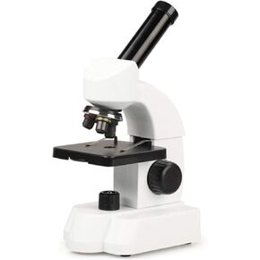 Microscope 40X-800X Monocular Microscopes with Handle Microscope for School Lab Kids and Students with Eyepiece(WF10X WF20X) 22x16x15cm White