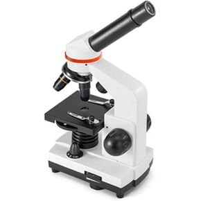 Beginner Microscope 40x-1600x Biological Microscope Eyepiece (10x/20x) Objective Lens (4X 10x 40x) LED up and Down Light Source 45° tilt monocular Lens Battery Powered 15x10x28cm