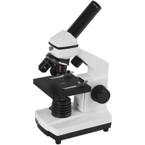 Biological Microscope 64x-640x Microscope monocular with 45° tilt Eyepiece (WF16X) Objective (4X 10X 40X) LED Upper and Lower Light Source Dual Power Supply Mode 15x10x27.5cm