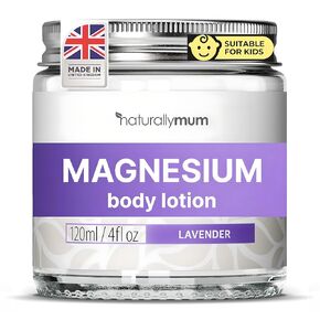 Magnesium Body Lotion [NATURAL & VEGAN] - Topical Magnesium Chloride Cream Lotion Support for Sleep, Bone, Heart & Muscle Health - Lavender - Made in UK & Safe for Kids