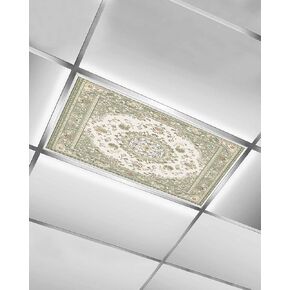 2 Pack Fluorescent Light Cover for Ceiling Lights, Sage Green Magnetic Classroom Light Filters 4x2 Feet, Southwest Tribal Antique Boho-Chic Country Decorative Ceiling Shade Panel for Office