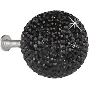 Crystal Door knobs,1 Set Crystal Knobs Cabinet Knobs Crystal Cabinet Knobs Knobs Pull Knob Door Knobs Pull Cabinet Pull Crystal Ball.(Color:Black)