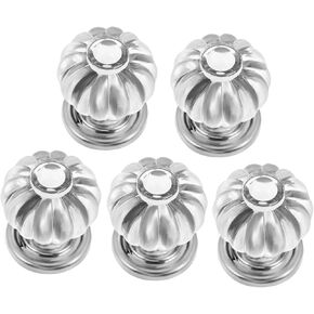 Crystal Door knobs,Crystal Cabinet Knob 5pcs Glass Kitchen Crystal Knobs CabinetFurniture Knobs Cabinet Pull Door Ornament (Color : Golden, Size : 2.7X2.5CM)(Color:Silver Bottom)
