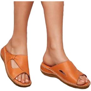 Women Casual Summer Daily Comfy Slip On Sandals, Womens Sandals with Arch Support, Comfy Sandals for Women