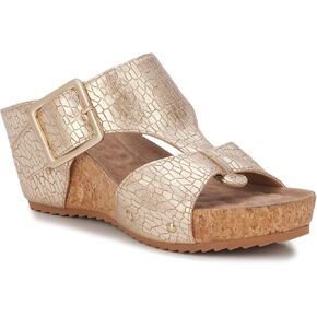 ROS Hommerson Thea Womens Platform Wedge San Gold Crinkle Leather - 8.5 Medium