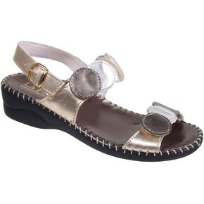 La Plume Womens Fiora Fashion Sandals, Goldcombo, Size - 38