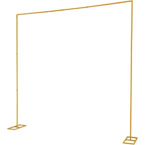 Wedding Arch Stand, 9.8 ft Wide x 9.8 ft High, Square Metal Frame, Gold, Adjustable Height