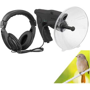 Parabolic Microphone Monocular, Sound Amplifier Ear Bionic Listening Device, Long Range Listening Device up to 300 FT 8X Magnification for Birds Listening Telescope