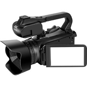 4K Camcorder with Stabilizer and Lens Cap