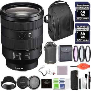 Sony FE 24-105mm F4 G OSS Full Frame Zoom Lens (SEL24105G) Bundle with 3PC Filter Kit, Cap Leash & More Advanced Accessories