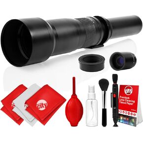 Opteka 650-2600mm High Definition Super Telephoto Zoom Lens for Sony E-Mount Digital SLR Photo Cameras (Black) + Premium 8-Piece Cleaning Kit