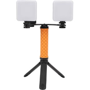 Handheld LED Video Light, Brightness Adjustable 5600K 360° Recording Photography Lighting Kit with Phone Mount Rechargable Portable LED Camera Light Panel for Food Photography