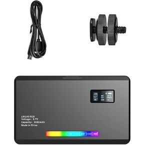 LW140-RGB Video Lights, Pocket LED On-Camera Video Lights, 60 Full Color, 2500-9000K LED Panels for Photography