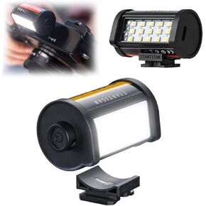 Magnetic Mini Led Light, Rechargeable Mini Led Camera Light 3000k/4500k/6000k Cri95 for Photography, Magnetic Mount with 0-180 Degrees Adjustment, Small Panel Light for Vlog, Live Streaming