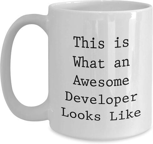 Developer Gifts from Friends for Awesome Developer, White Coffee Mug, This Is What An Awesome Developer Looks Like, Christmas Unique Gifts in Kuwait