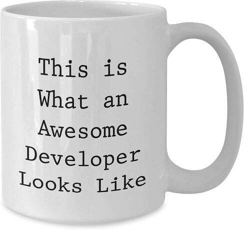 Developer Gifts from Friends for Awesome Developer, White Coffee Mug, This Is What An Awesome Developer Looks Like, Christmas Unique Gifts in Kuwait