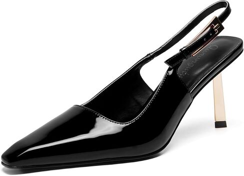 Womens Square Toe Stiletto Sandals Slingback Dressy Heels for Evening Parties Weddings Prom Shoes in Kuwait