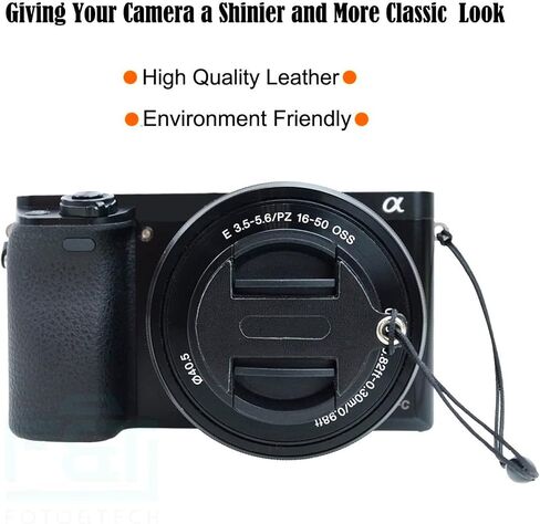 Foto&Tech Premium 2 Pack 77mm Leather Sticker Logo Cut Out Camera Lens Cap Holder Keeper Leash with 3M Adhesive Compatible with Sony A7III,A7R III,A9,A7R II,A7 II,A7 A7R A7S Camera with 24-105mm Lens in Saudi Arabia