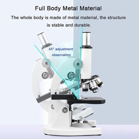 Monocular Optical Microscope Set,Biological Microscope, WF50X Eyepiece, 6X Teleconverter(12000x) in Kuwait