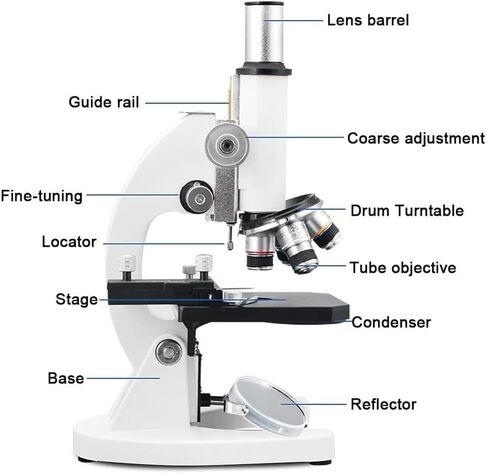 Monocular Optical Microscope Set,Biological Microscope, WF50X Eyepiece, 6X Teleconverter(12000x) in Kuwait