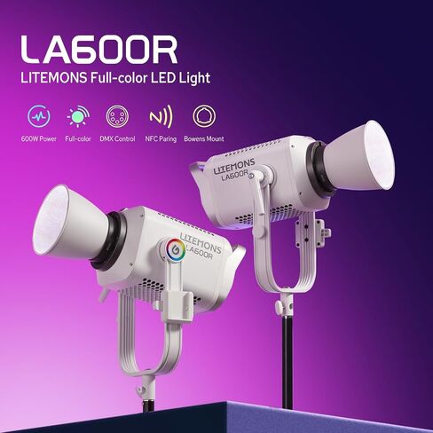 Godox LA600R RGB LED ضوء الفيديو مع حقيبة حمل ، 600W 141000LUX@1M Studio Light Light ، 1800K-10000K Bowens Mount RGB LED مع 14 تأثيرات FX 0-100 ٪ تعتيم للفيديو. in Kuwait